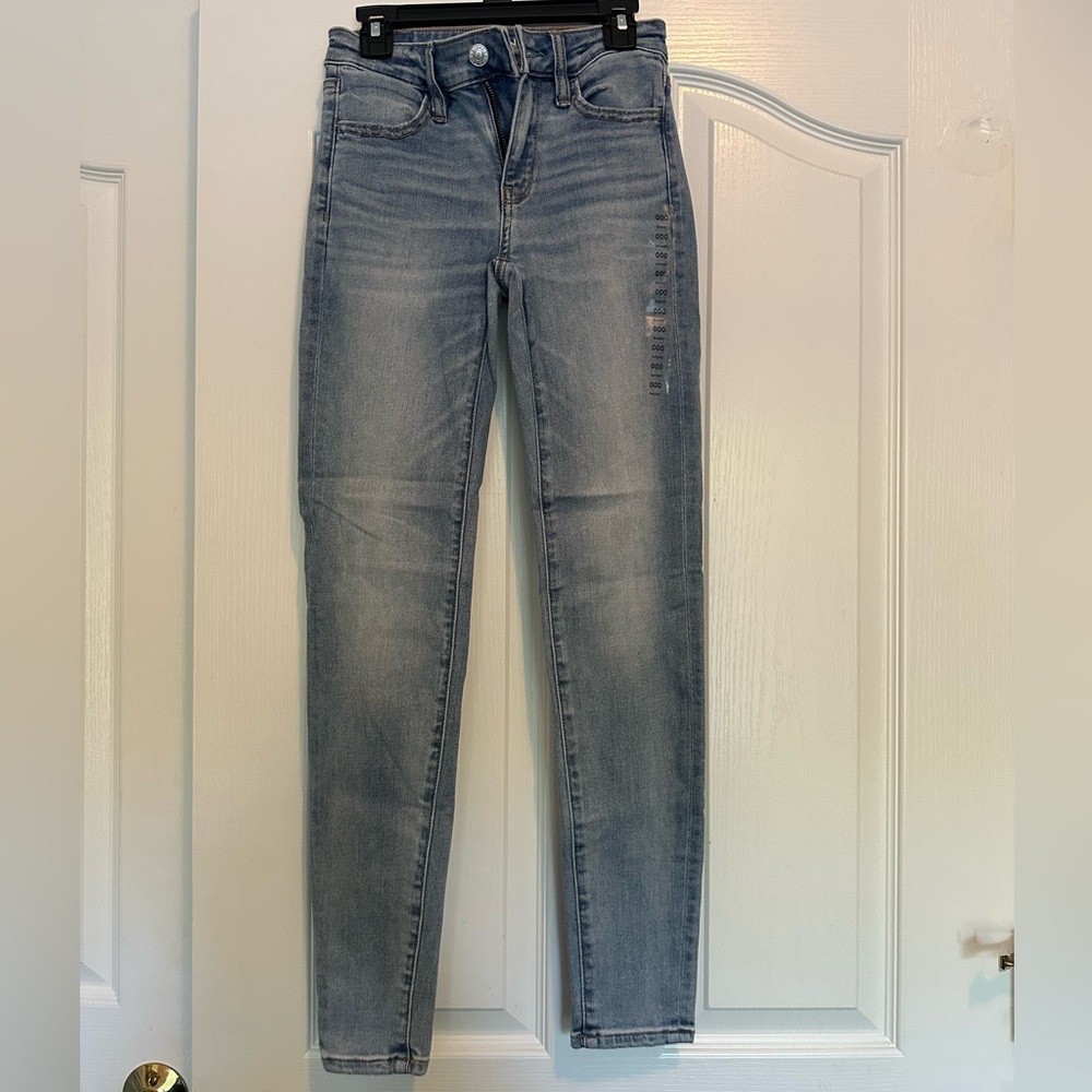 American Eagle Outfitters Medium Blue Denim leggings size 000 short